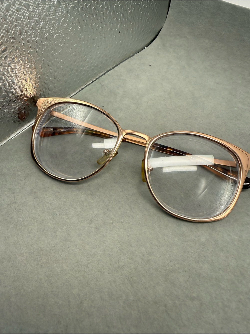 Rose Gold Clear Lens Cat-Eye Glasses